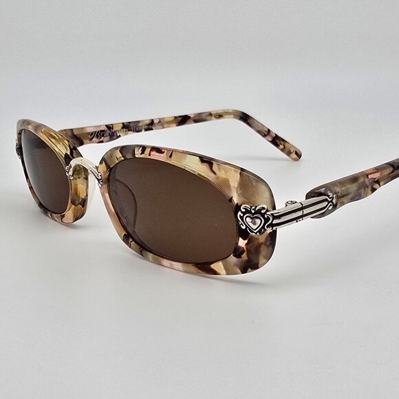 Brighton Romeo and Juliet Silver Olive Pink Tortoise Frame Brown Lens Sunglasses - Picture 1 of 16
